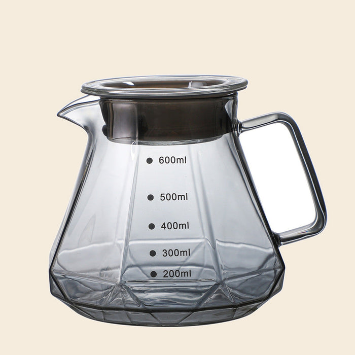 Faceted smoked-glass coffee carafe, 600 ml
